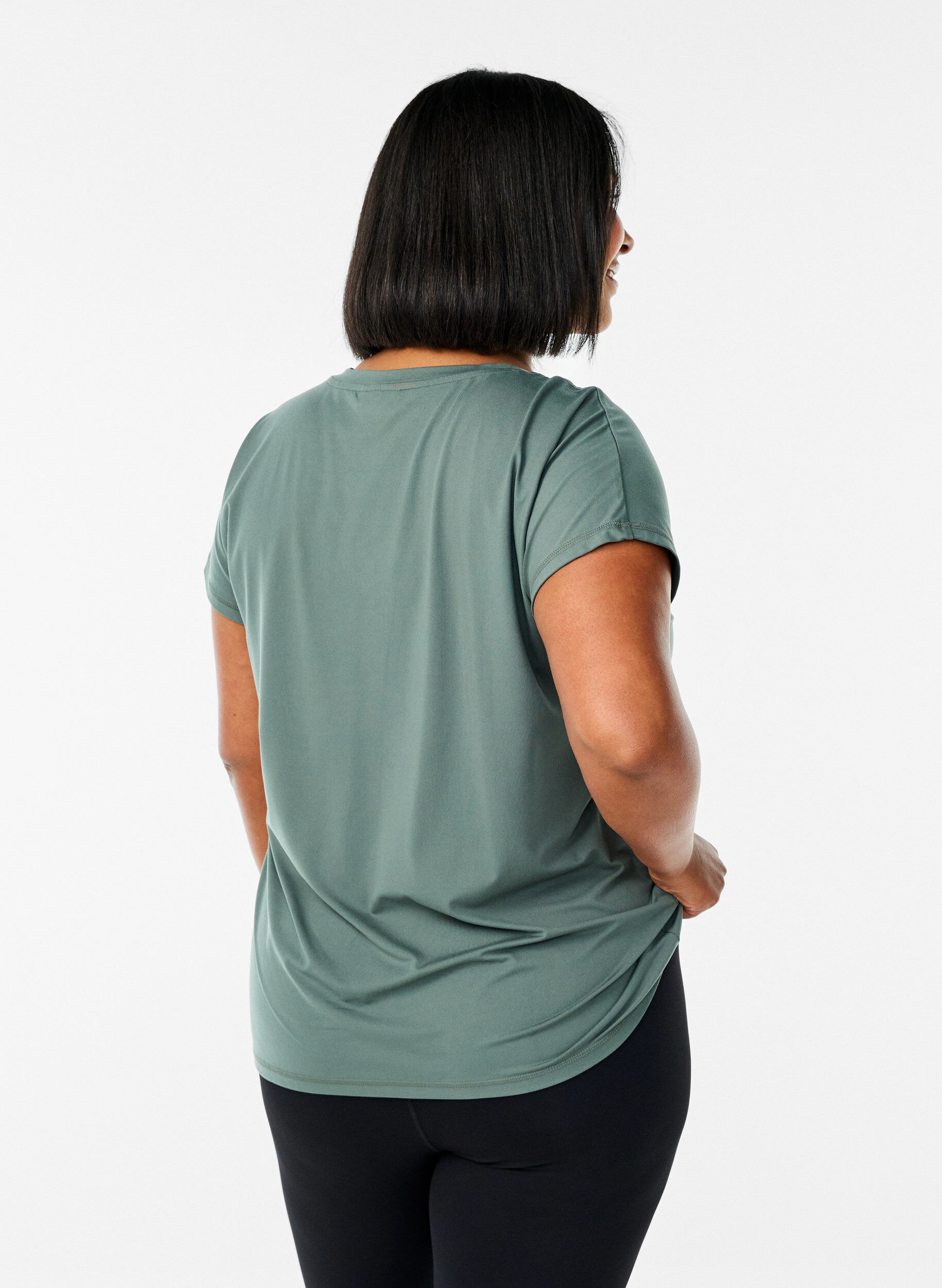 ZizziT-shirt de sport ample avec col en v, Vert clair, Model image number 2