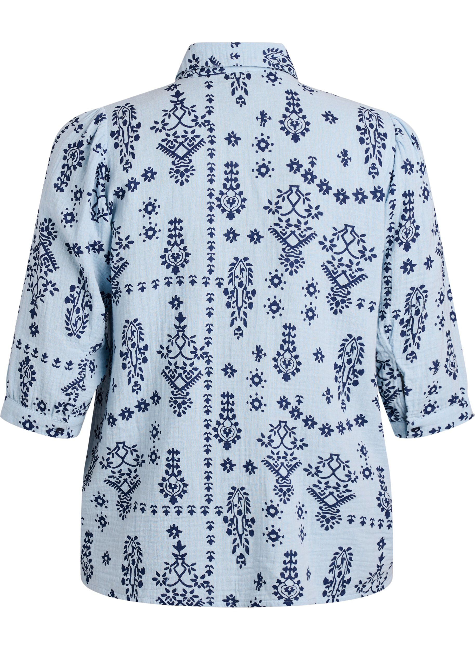 ZizziShirtblouse met 3/4 mouwen, Blauw, Packshot image number 1