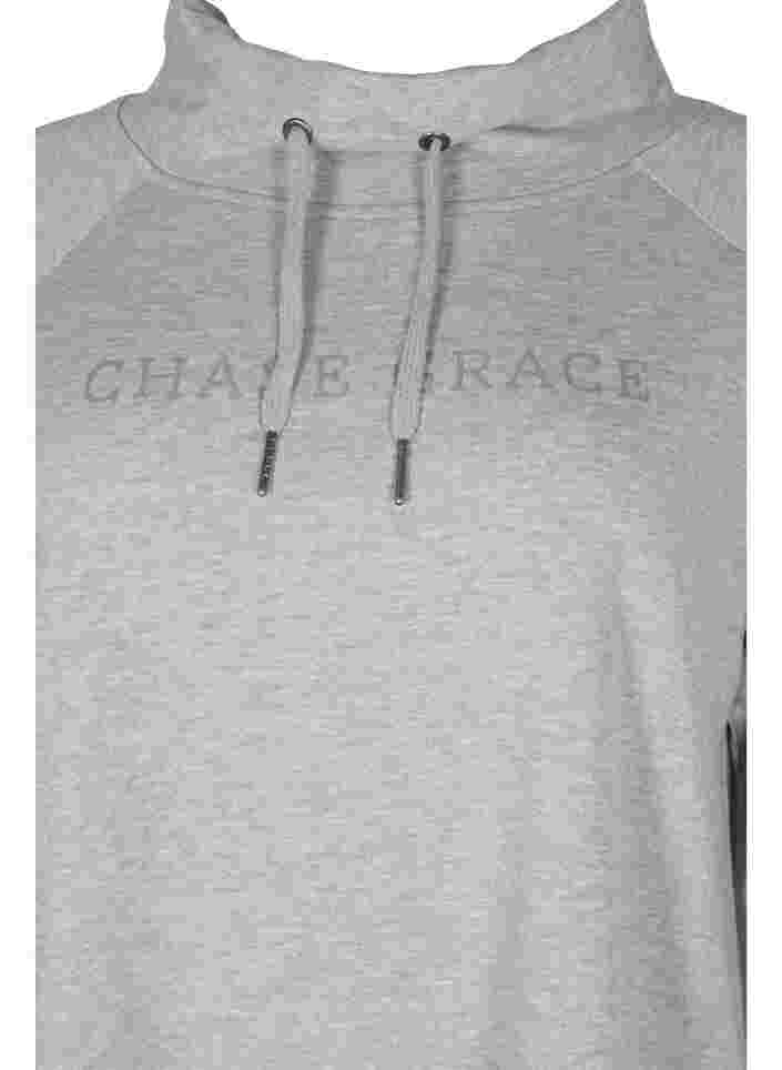 Sweatshirt met hoge kraag, Light Grey Melange, Packshot image number 2