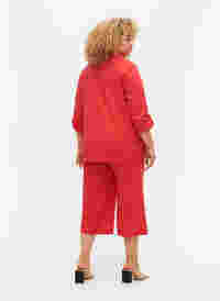 Pantalon 7/8 en coton mélangé avec du lin, Hibiscus, Model