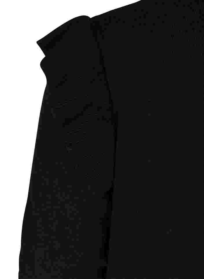 Cardigan en maille à volants et poches, Black, Packshot image number 3