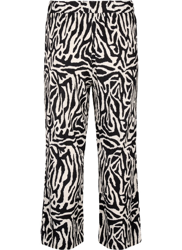 Pantalon imprim&eacute; motif z&egrave;bre, Noir, Packshot image number 1