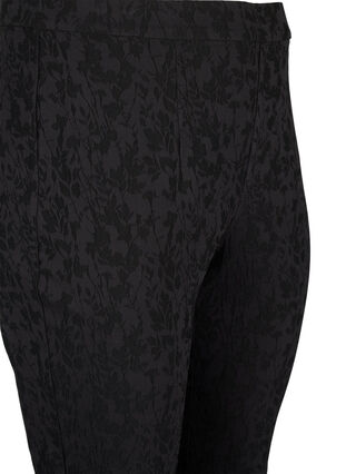 Pantalon en viscose avec motif ton sur ton, Black, Packshot image number 2