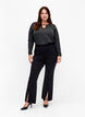 Gem&ecirc;leerde blouse met lange mouwen, Black Mel. , Model image number 2