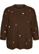 Blouse en maille avec de petits motifs brod&eacute;s, Marron, Packshot image number 0