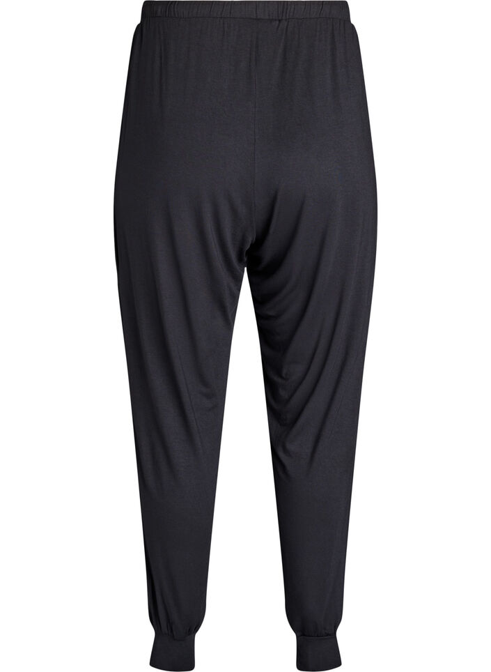 Nachtbroek van modal met hoge taille, Zwart, Packshot image number 1