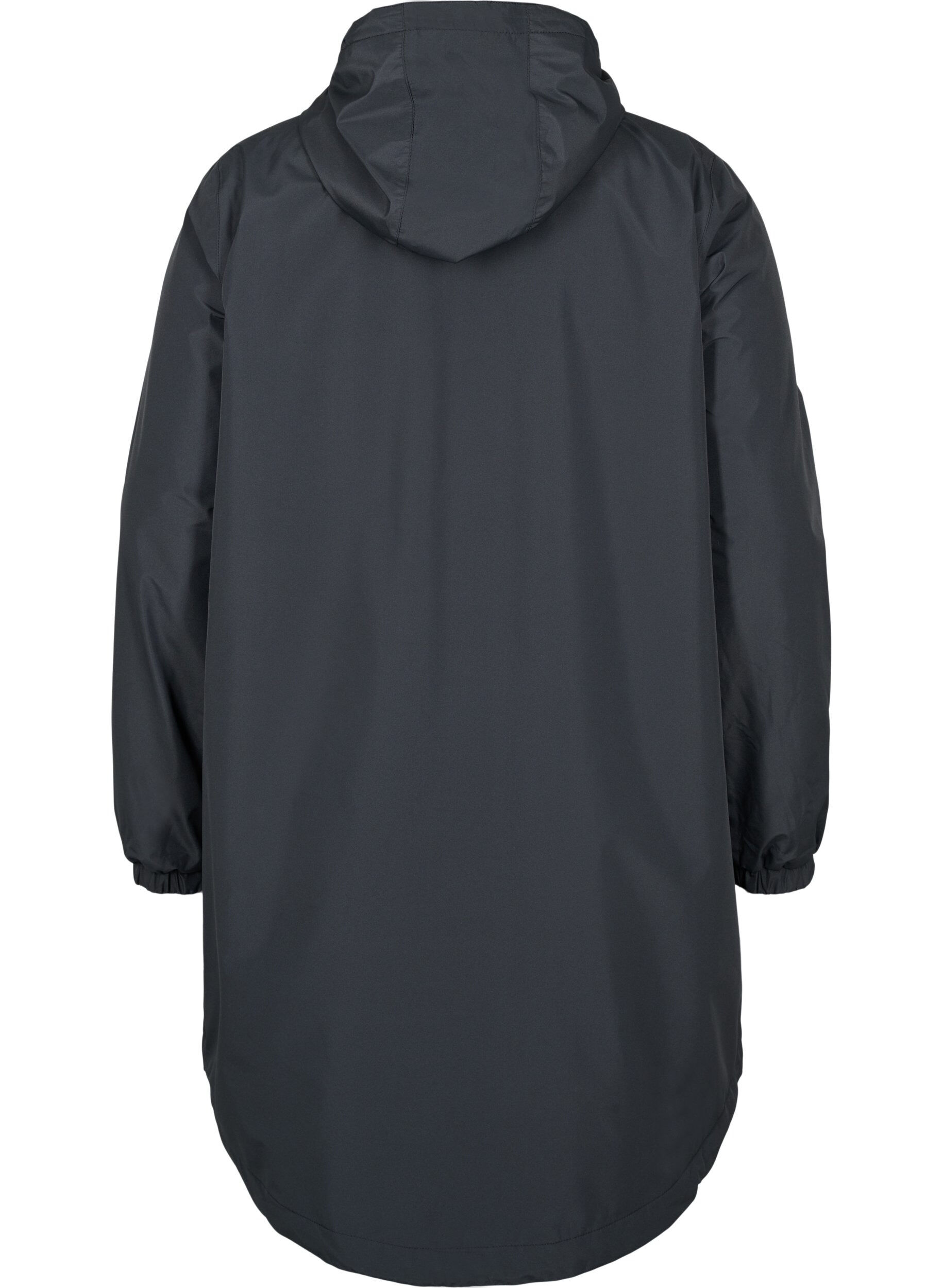Zizzi Veste de pluie &agrave; capuche avec bande r&eacute;fl&eacute;chissantes, Black, Packshot image number 1