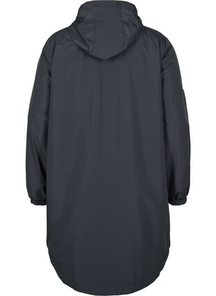 Veste de pluie à capuche avec bande réfléchissantes, Black, Packshot image number 1