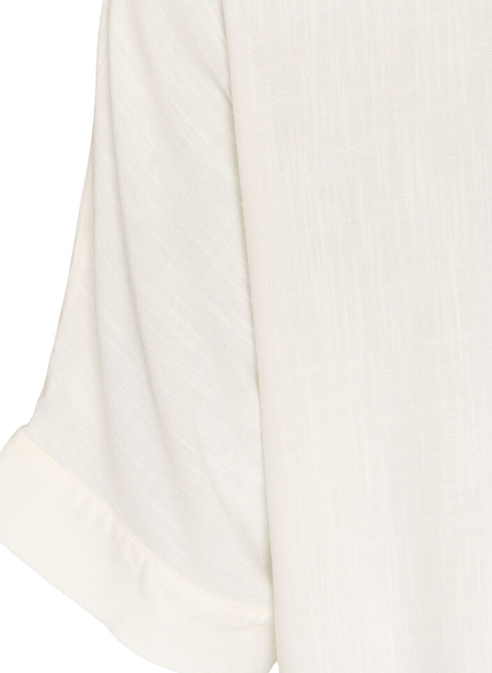 Viscose blouse met crochet detail en knopen, Vanille, Packshot image number 3