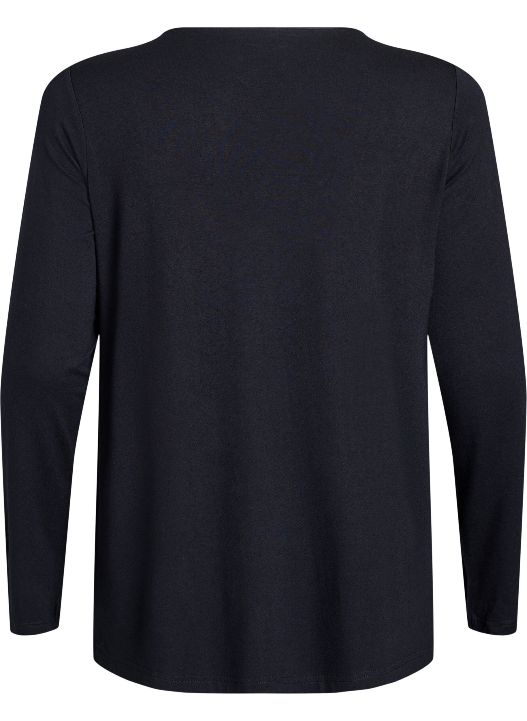 ZizziKorte kimono in viscose, Zwart, Packshot image number 1