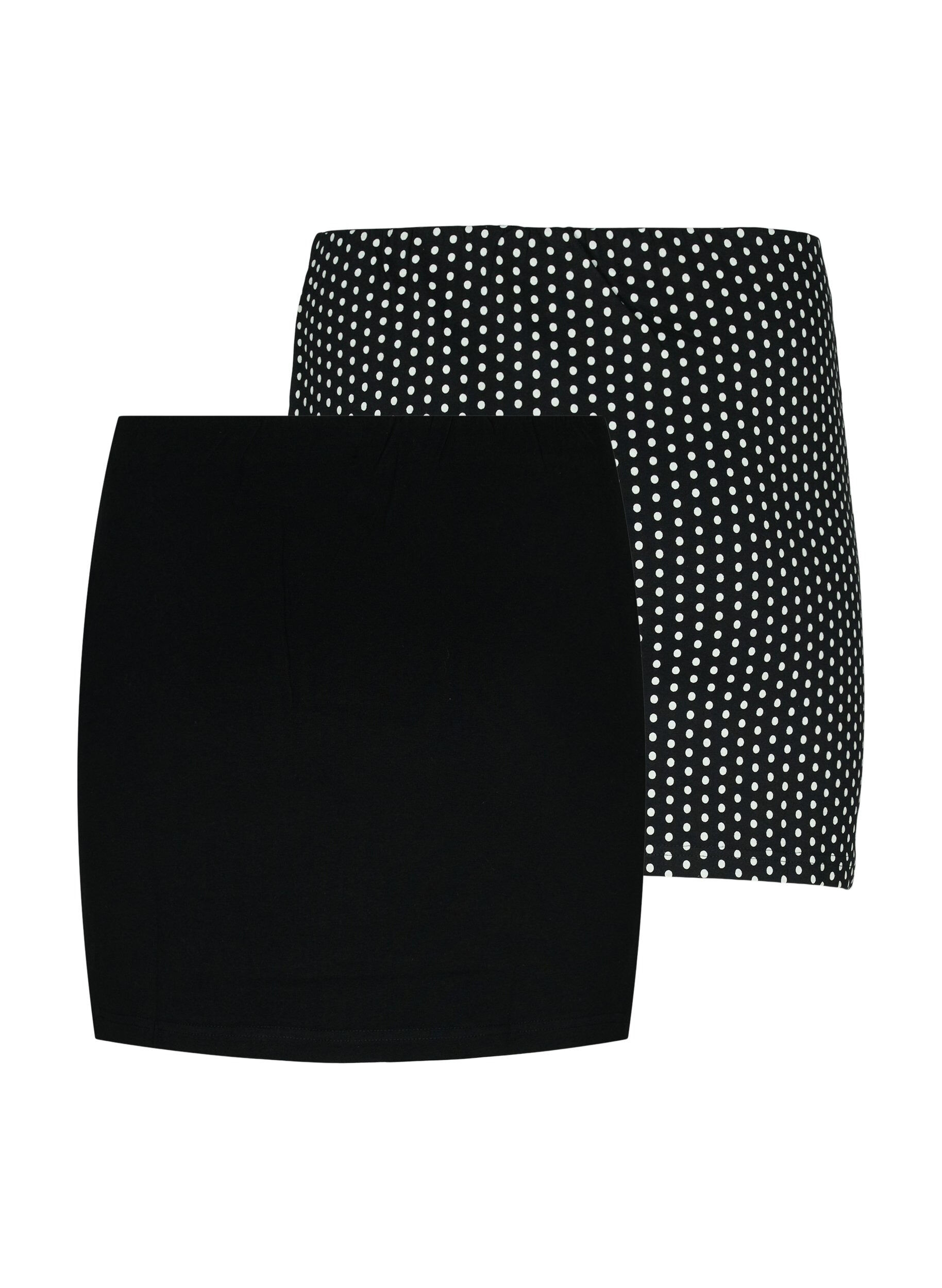 Zizzi Extension de tops 2-pack, Black/Black Dot, Packshot image number 1