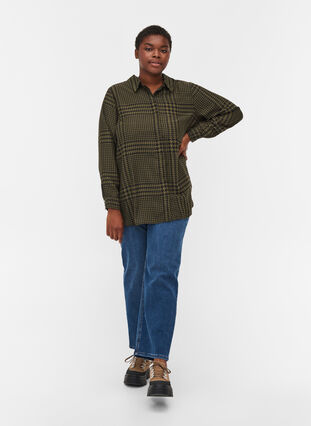 Chemise à carreaux à manches longues, Ivy Green Check, Model image number 2
