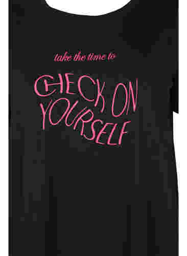 T-shirt avec imprimé en coton et à manches courtes, Black Take The Time, Packshot image number 2