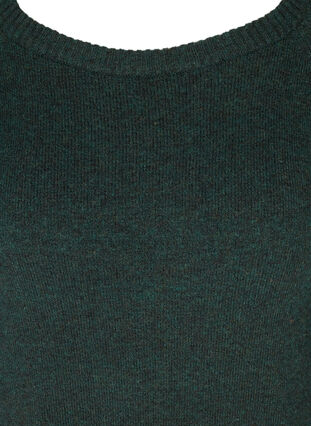 Robe en tricot manches longues et col rond, Darkest Spruce Mel, Packshot image number 2