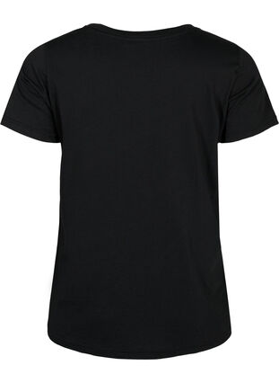 T-shirt en coton avec imprimé, Black COLOR, Packshot image number 1