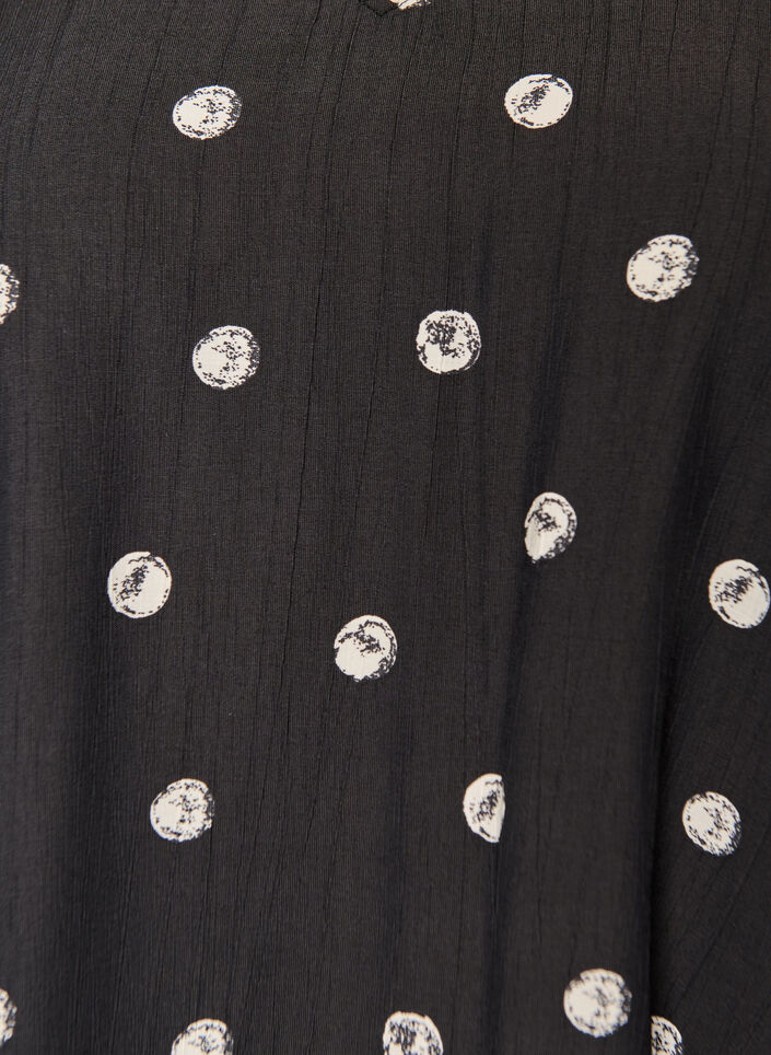 Blouse en viscose avec manches fronc&eacute;es, Noir, Packshot image number 2