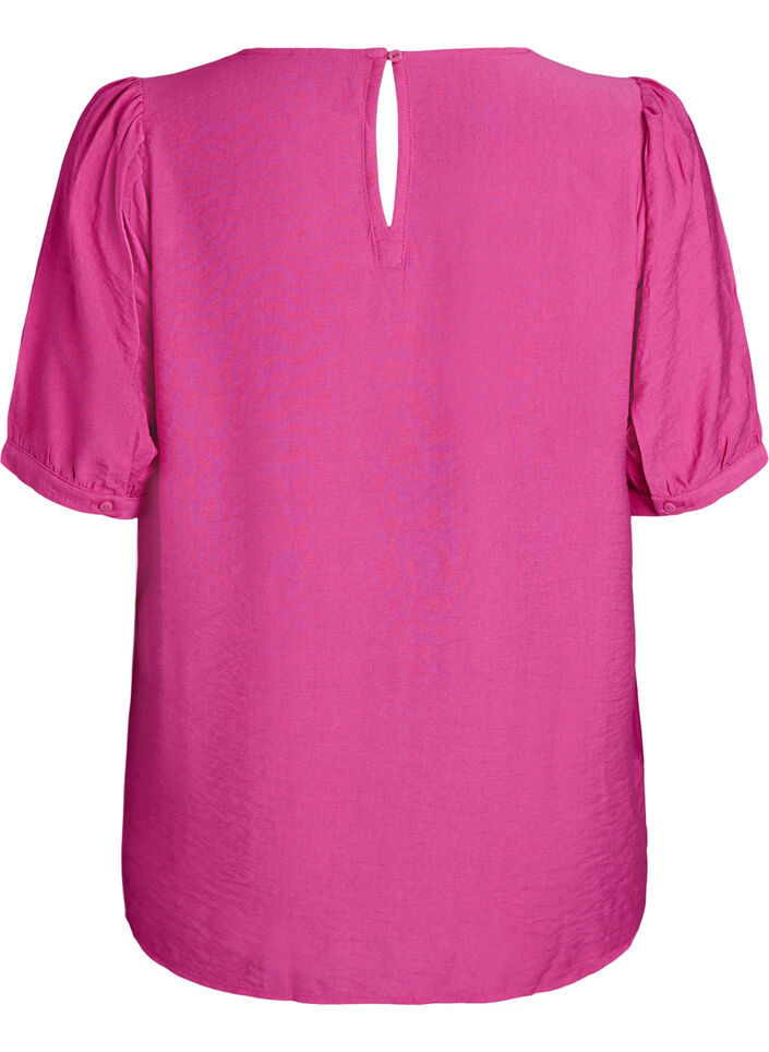 Viscose blouse met 1/2 mouwen, Roze, Packshot image number 1
