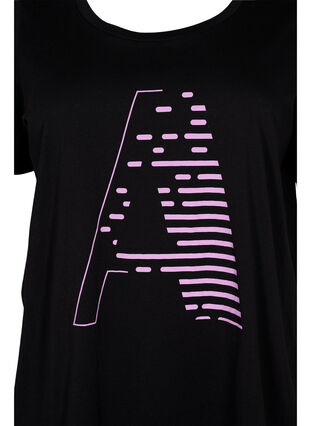 T-shirt de sport avec imprimé, Black w. Purple A, Packshot image number 2