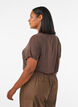 Basic T-shirt met V-hals van viscose, Bruin, Model image number 2