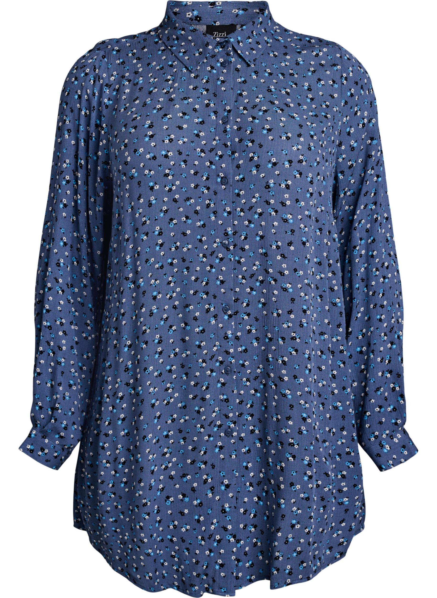 ZizziLange blouse met bloemenprint, Blauw, Packshot image number 0