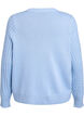 Kabelgebreid vest met gouden knopen, Blauw, Packshot image number 1