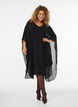 Robe courte en mousseline avec col en V, Noir, Model image number 0