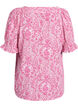 Chemisier en viscose avec imprim&eacute; paisley et encolure carr&eacute;e, Rose, Packshot image number 1