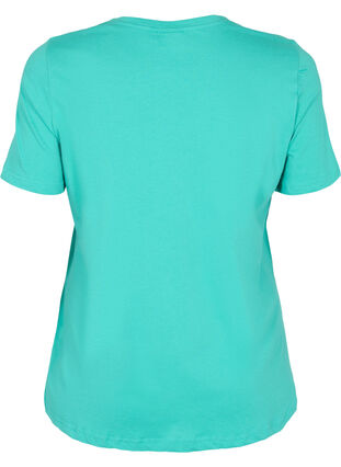 T-shirt en coton à manches courtes avec impression, Sea Green, Packshot image number 1