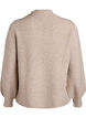 Pull c&ocirc;tel&eacute; &agrave; manches bouffantes et boutons, Beige, Packshot image number 1