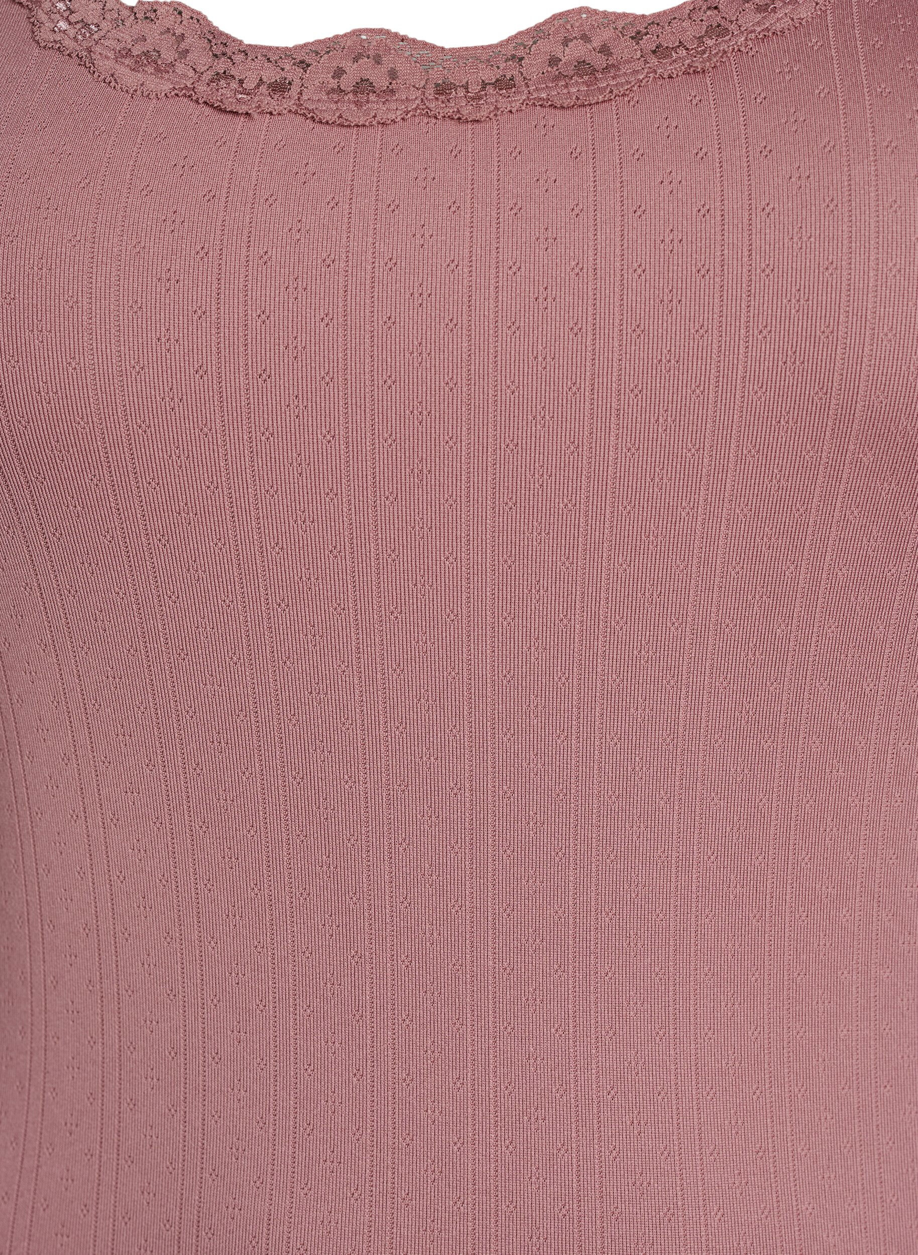 ZizziTanktop met kant en broderie anglaise, Roze, Packshot image number 2