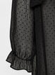 Robe midi en tissu l&eacute;ger et vaporeux &agrave; pois, avec des volants, Noir, Packshot image number 2