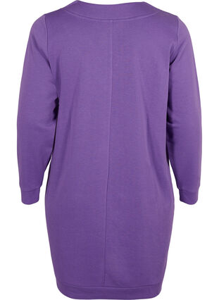Robe sweat-shirt avec col en V, Deep Lavender, Packshot image number 1