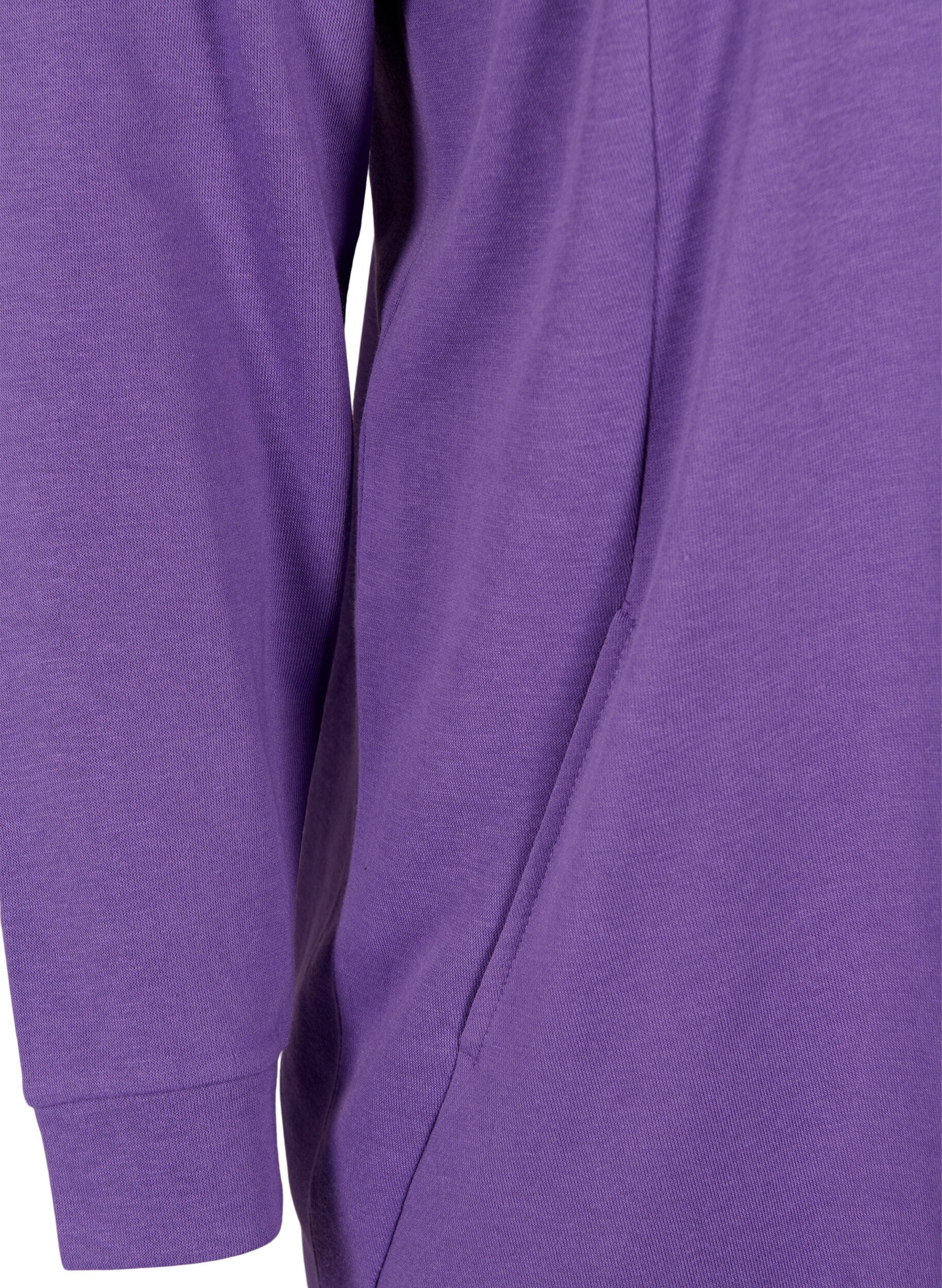 ZizziSweatshirt jurk met v-halslijn, Deep Lavender, Packshot image number 3
