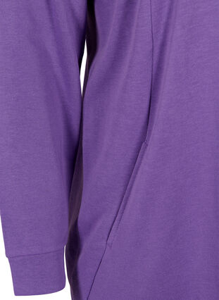 Robe sweat-shirt avec col en V, Deep Lavender, Packshot image number 3