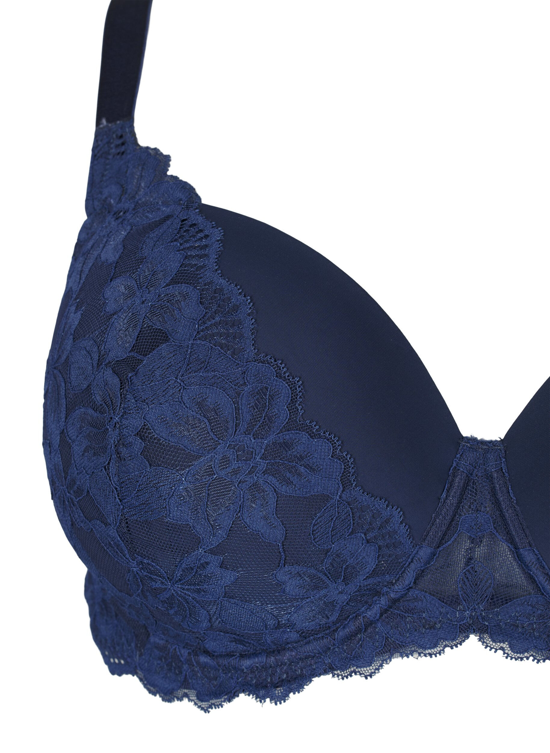 Zizzi Soutien-gorge en dentelle avec bonnets moul&eacute;s, Bleu, Packshot image number 2
