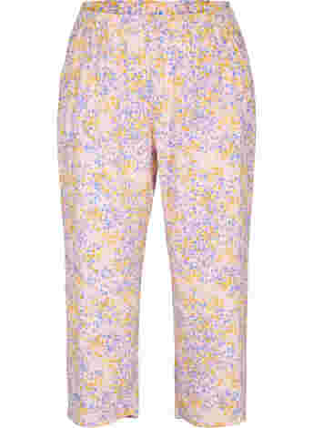 Pantalon court en viscose avec imprimé floral