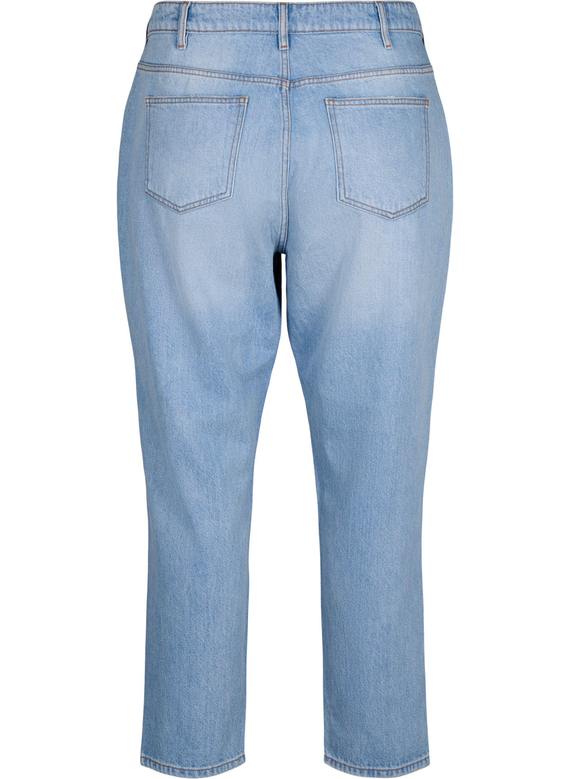 ZizziMille mom fit jeans met scheuren, Light Blue, Packshot image number 1