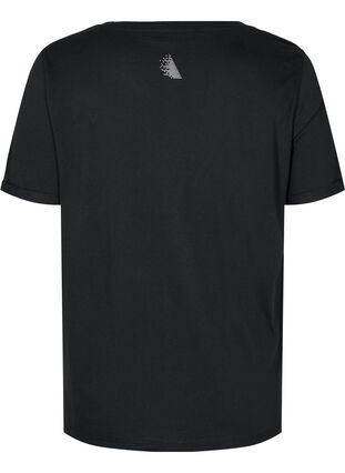T-shirt d'entraînement en coton avec texte et manches courtes, Black, Packshot image number 1