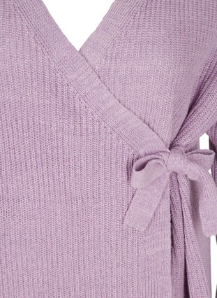 Cardigan en tricot en cache-cœur, Purple Rose Mel, Packshot image number 2