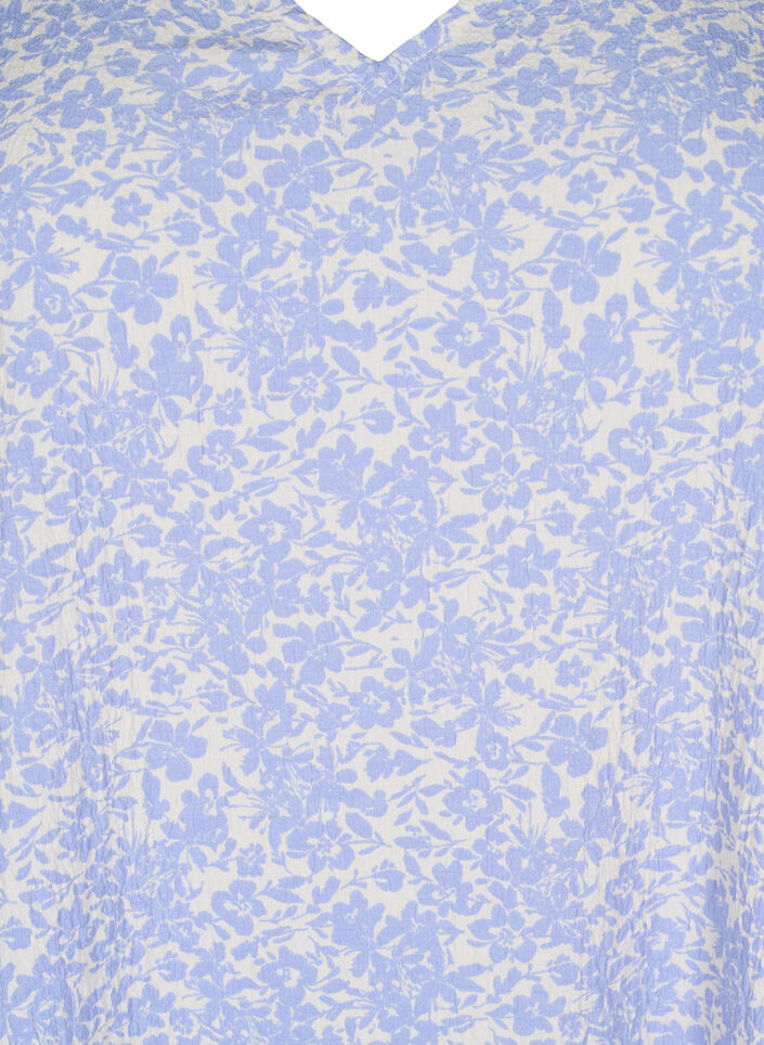 Robe &agrave; manches courtes avec col en V, Bleu, Packshot image number 2