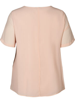 Chiffon blouse met korte mouwen, Rose Smoke, Packshot image number 1