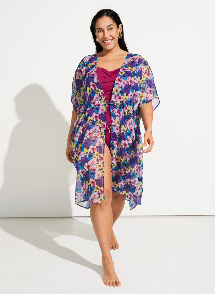 Strand kimono met print, Blauw, Image image number 0