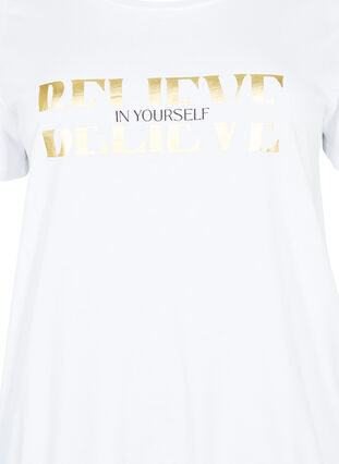 Katoenen T-shirt met print, B. White w. Believe, Packshot image number 2