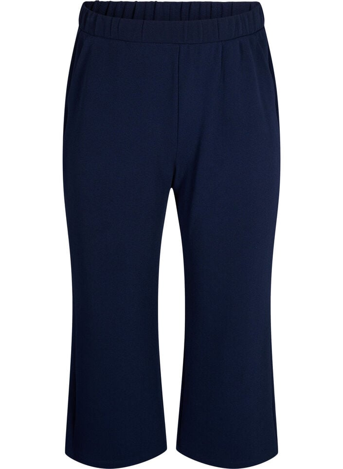 Pantalon ample en longueur 7/8, Bleu, Packshot image number 0