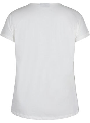 T-shirt en coton à manches courtes avec broderie, Warm Off-white, Packshot image number 1