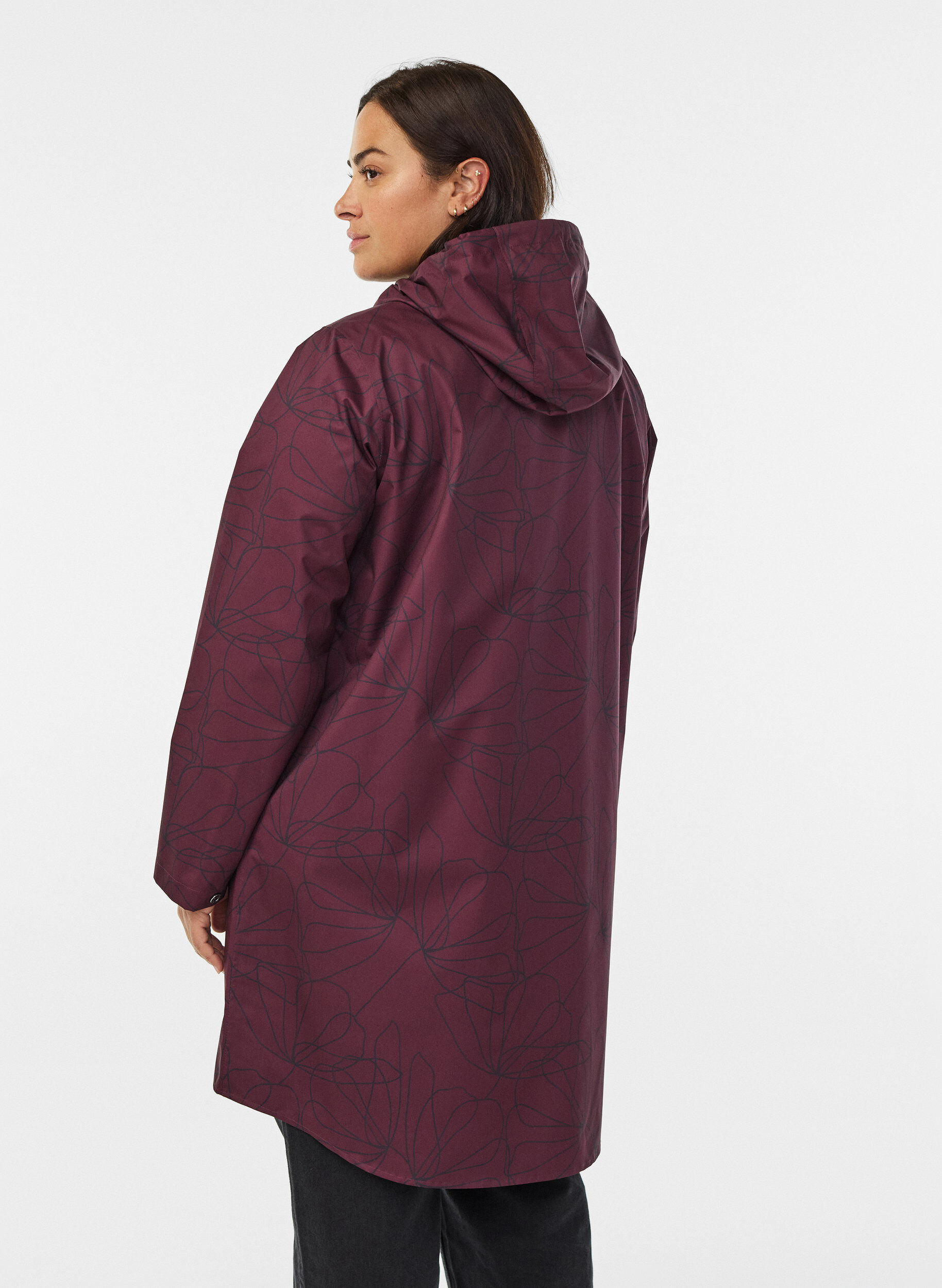 Zizzi Imperm&eacute;able &agrave; motif, Bordeaux fonc&eacute;, Model image number 2