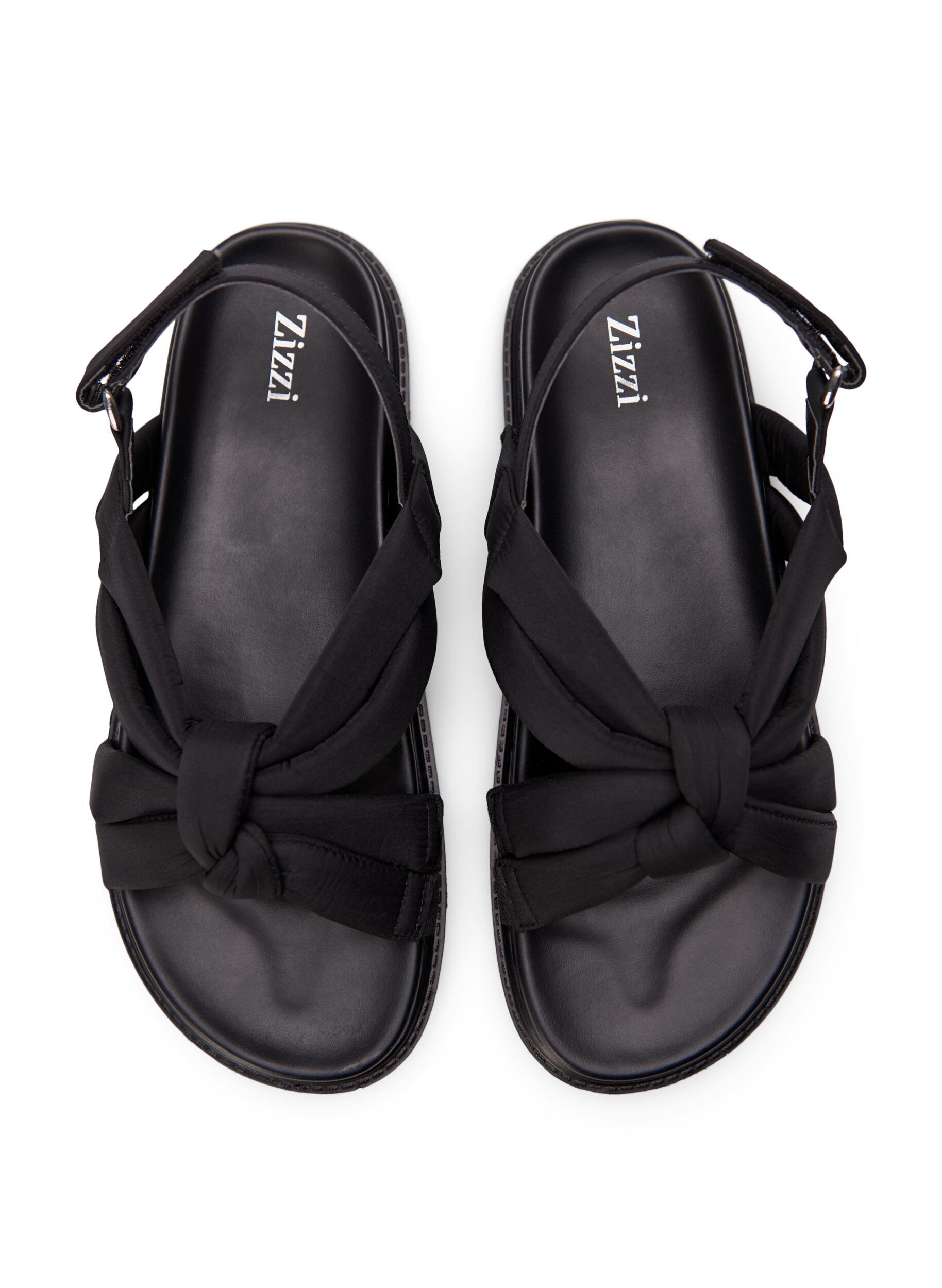 ZizziWide fit - Sandal met knoopdetail, Zwart, Packshot image number 2