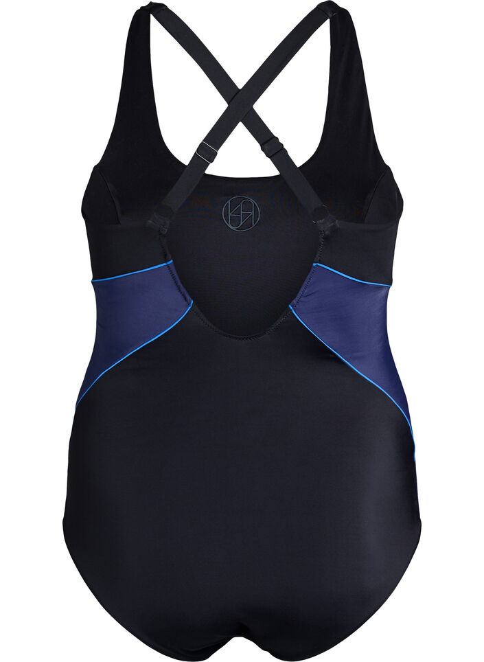 Maillot de bain de sport avec bretelles croisées, Noir, Packshot image number 1