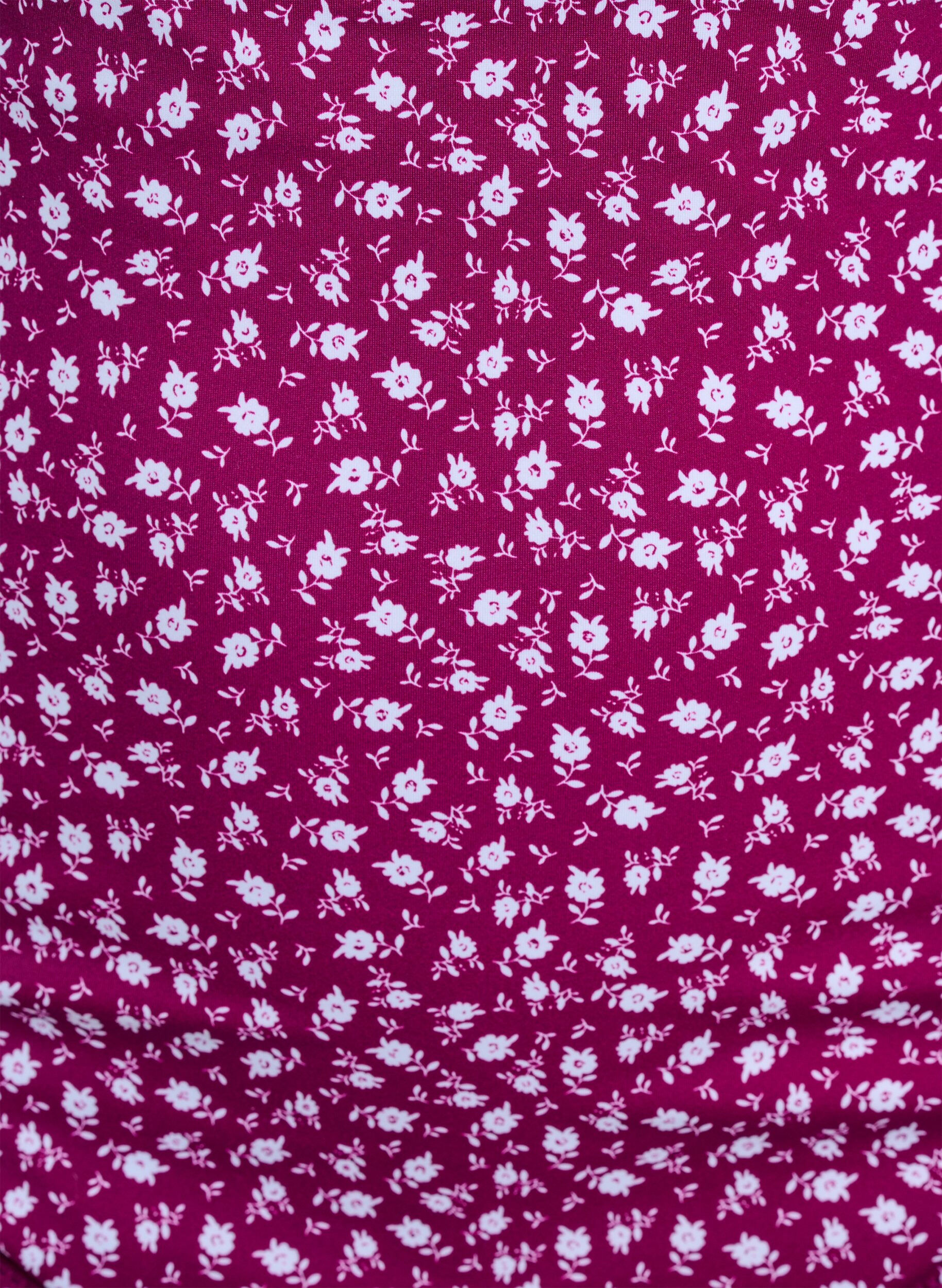 Zizzi Bas de bikini taille extra haute avec imprim&eacute; floral, Bordeaux, Packshot image number 2