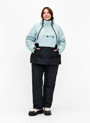 Anorak de ski avec capuche, Gray mist w. Black, Model image number 3